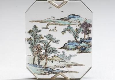 图片[2]-Glass pendant with image of landscapes in painted enamel, Qing dynasty (1644-1911).-China Archive